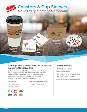 Custom Cup Sleeves and Coasters