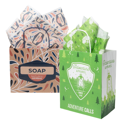  Handle Shoppers with Tissue Paper Bundle
