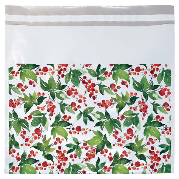 WH8208L Holly Seasonal Predesigned Poly Mailers