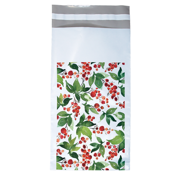 WH8208L Holly Seasonal Predesigned Poly Mailers