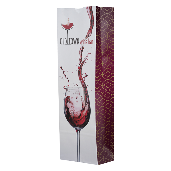 5 x 16 x 3.125 Wine SOS 4# Full Color Paper Bag