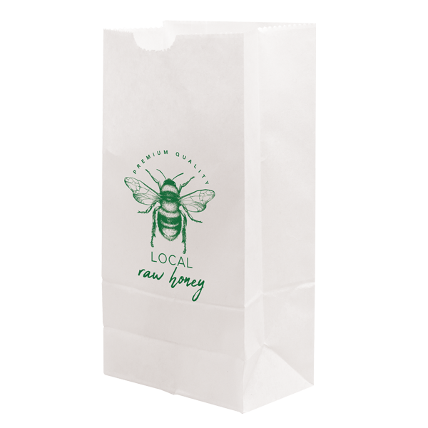 6 X 11.0625 X 3.625 One Color White SOS Paper Bag