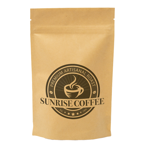 One Color Kraft Barrier Stand Up Pouch Paper Bags 5 x 8 x 2.5