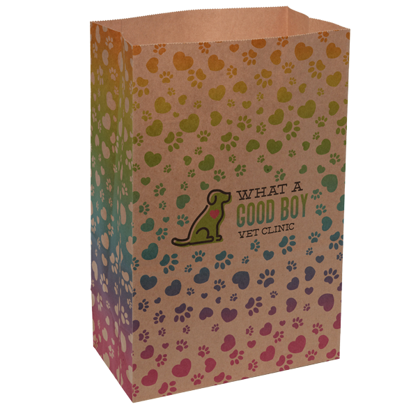 8.5 x 13.375 x 5 Full Color Natural SOS Paper Bag