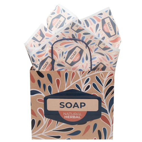7.25 Natural Handle Shopper with Tissue Paper