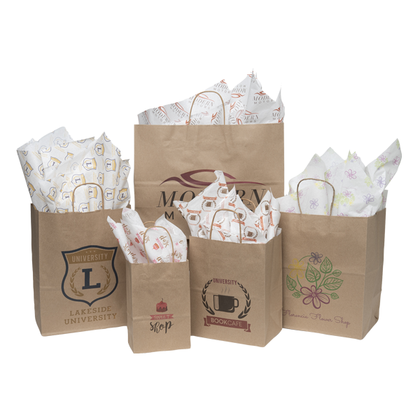 One Color Value Natural Handle Shopper with Tissue Paper