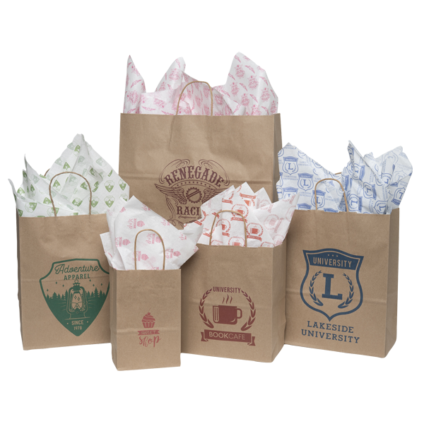 One Color Value Natural Handle Shopper with Tissue Paper